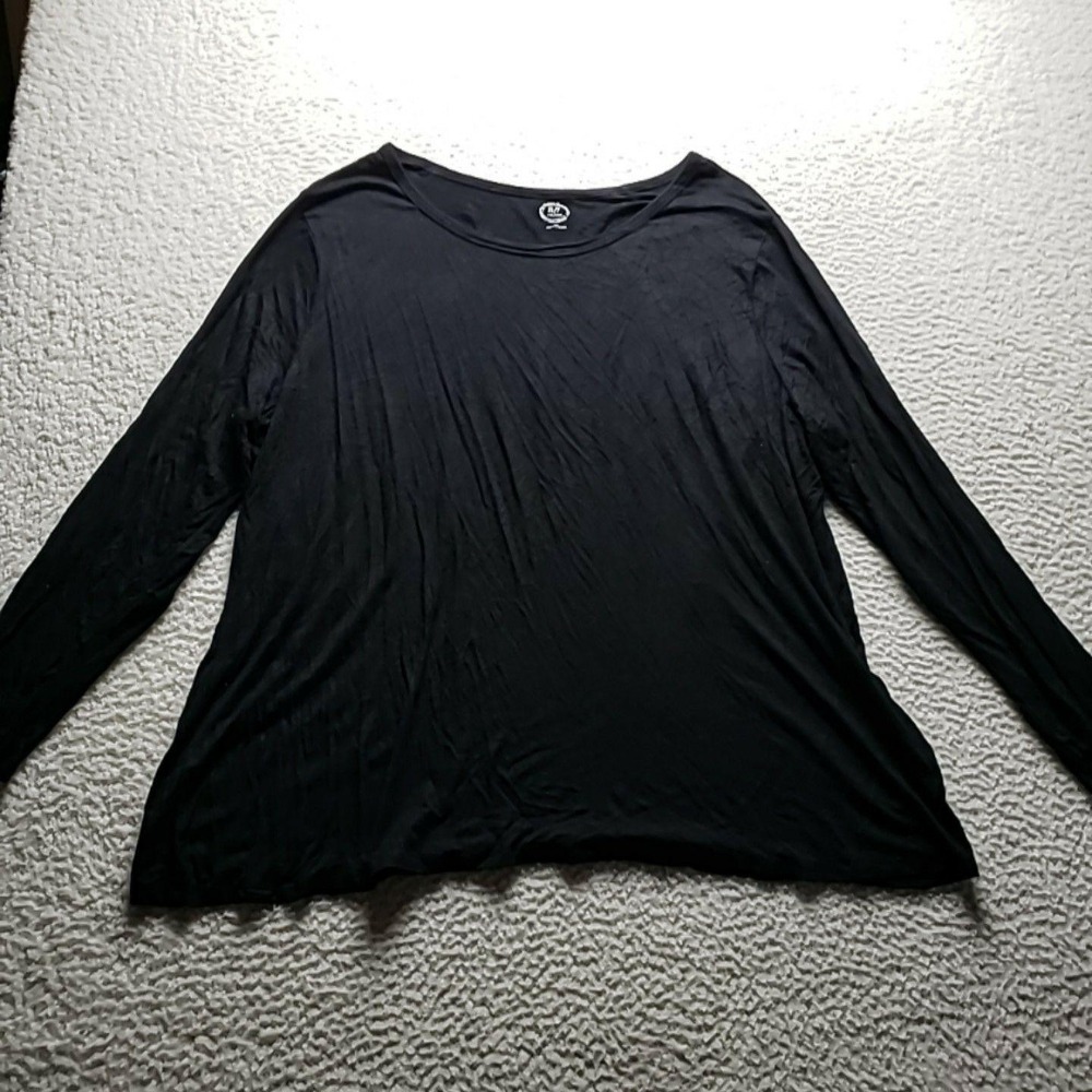 Maurices Shirt Womens Plus 3X Black Scoop Neck Long Sleeve Jersey Tunic Top